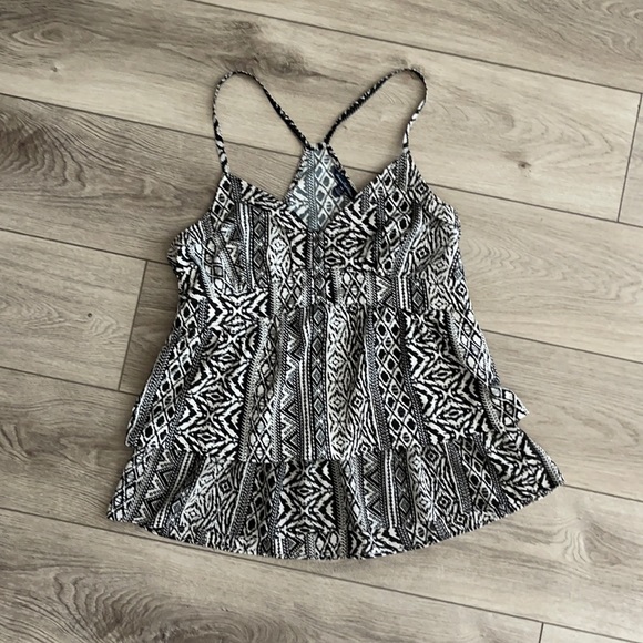American Eagle Outfitters Tops - American Eagle Outfitters AE boho tribal tank top cami M black and white M